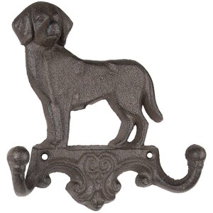 Clayre & Eef 6Y5650 Portemanteau Chien Marron Fer...