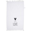 Clayre & Eef CT032 Serviette dinvité 40x66 cm Blanc Noir Romantique Coton