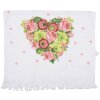 Clayre & Eef CT033 Serviette dinvité Blanc Rose 40x66 cm Coton Rectangle