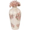 Clayre & Eef 6CE1963M Vase Ø 21x34 cm Beige Rose Céramique style rustique