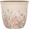 Clayre & Eef 6CE1974L Pot de fleurs en céramique Beige Rose Ø 18x17 cm style rustique