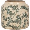 Clayre & Eef 6CE1975S Pot de fleurs en céramique Beige Vert Ø 15x14 cm