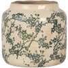 Clayre & Eef 6CE1975S Pot de fleurs en céramique Beige Vert Ø 15x14 cm