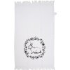 Clayre & Eef Serviette dinvité coton blanc noir style campagnard 40x66 cm