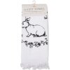 Clayre & Eef Serviette dinvité coton blanc noir style campagnard 40x66 cm