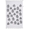 Clayre & Eef CTGBB Serviette dinvité Blanc Noir Coton Style Campagne 40x66 cm