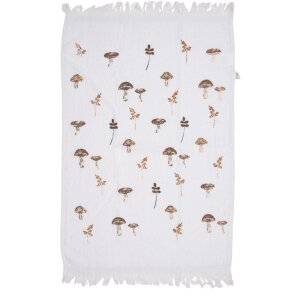 Clayre & Eef CTLFJ Serviette dinvité Blanc Marron 40x66 cm Coton style maison de campagne