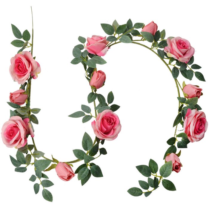 Clayre & Eef 6PL0320P Guirlande de fleurs artificielles Rose 10x10x150 cm