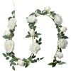 Clayre & Eef 6PL0320W Guirlande de roses artificielles blanc vert 150 cm