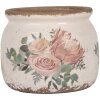 Clayre & Eef 6CE1978S Pot de fleurs Ø12x10 cm Beige Rose style rustique