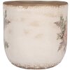 Clayre & Eef 6CE1981L Pot de fleurs en céramique Motif floral Beige Rose Ø 18x17 cm