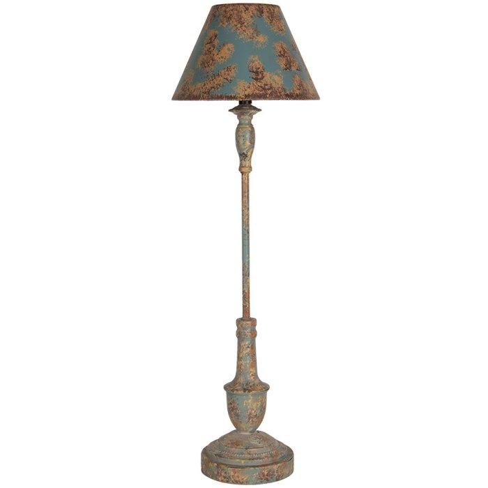 Clayre & Eef 5LMC0042 Lampe de table Ø22x71 cm Fer Bleu Marron E27 60W