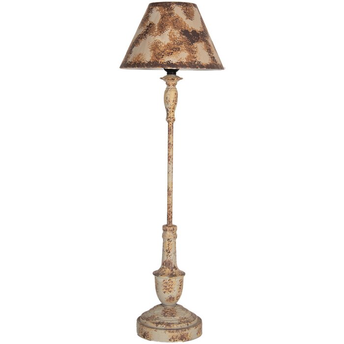 Clayre & Eef 5LMC0043 Lampe de table Ø22x71cm Fer antique Beige Marron E27 60W