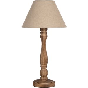 Clayre & Eef 6LMC0105 Lampe de table bois textile...