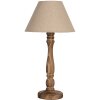 Clayre & Eef 6LMC0105 Lampe de table bois textile brun beige Ø26x50 cm E27/max 40W