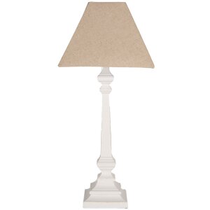 Clayre & Eef 6LMC0106 Lampe de table blanc beige bois...