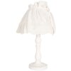 Clayre & Eef 6LMC0107 Lampe de table blanc bois textile Ø 23x40 cm E27/max 40W