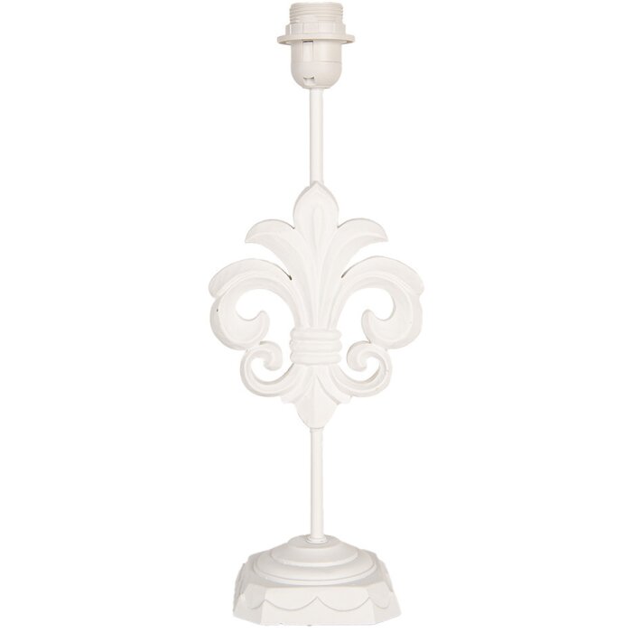 Clayre & Eef 6LMP796 Pied de lampe en bois blanc 17x13x44 cm E27 max 60W