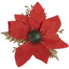 Clayre & Eef 65777 Décoration de Noël Fleur rouge or Ø 14x5 cm