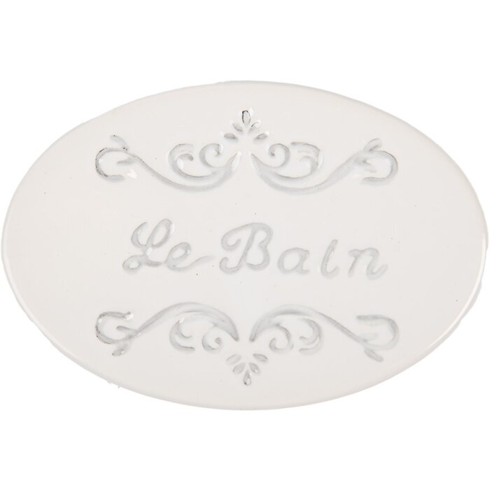 Clayre & Eef 6CE1995 Porte-savon Céramique Blanc Rétro 13x9x3 cm