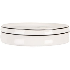 Clayre & Eef 6CE2003 Porte-savon Blanc Céramique Ø 12x3 cm