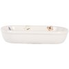 Clayre & Eef 6CE2010 Porte-savon Blanc Céramique 13x10x3 cm Motif Papillon