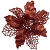 Clayre & Eef 65778R Décoration de Noël Fleur Rouge Ø 22x5 cm Plastique