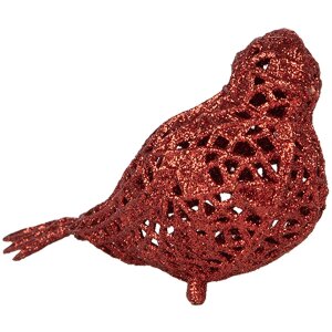 Clayre & Eef 65779 Décoration Oiseau rouge 16x6x6 cm style campagnard