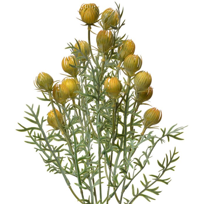 Clayre & Eef 6PL0349Y Déco Branche avec fleurs jaune vert 16x16x47 cm