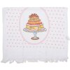 Clayre & Eef CT030 Serviette dinvité blanche rose style campagnard 40x66 cm coton