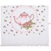 Clayre & Eef CT031 Serviette dinvité Blanc Rose Coton 40x66 cm