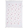 Clayre & Eef CTFAS-1 Serviette dinvité Blanc Rouge Motifs en cœur 40x66 cm 100 % coton