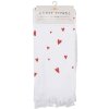 Clayre & Eef CTFAS-1 Serviette dinvité Blanc Rouge Motifs en cœur 40x66 cm 100 % coton