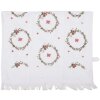 Clayre & Eef CTFEB-1 Serviette dinvité Blanc Rose 40x66 cm Coton style maison de campagne