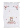 Clayre & Eef CTFEB-2 Serviette dinvité Blanc Rose Fleurs Lapin 40x66 cm 100% Coton