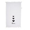 Clayre & Eef CTLBS-1 Serviette dinvité 40x66 cm Coton Blanc avec Coeurs Love