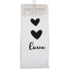 Clayre & Eef CTLBS-1 Serviette dinvité 40x66 cm Coton Blanc avec Coeurs Love