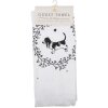 Clayre & Eef CTLGD-2 Serviette dinvité Blanc Noir 40x66 cm 100 % coton