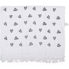 Clayre & Eef CTLHS Serviette dinvité 40x66 cm Blanc Noir avec coeurs Coton