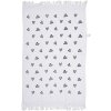 Clayre & Eef CTLHS Serviette dinvité 40x66 cm Blanc Noir avec coeurs Coton