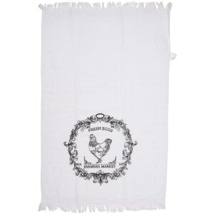 Clayre & Eef Serviette dinvité 40x66 cm Blanc...