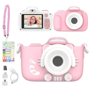 myFirst Camera 3 Appareil photo pour enfants 16 MP Fonction selfie Rose avec accessoires