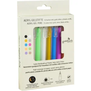 Goldbuch crayons gel acrylique set 10 couleurs or argent...