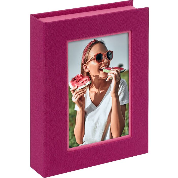 Goldbuch boîte de rangement Bella Vista rose fuchsia avec fenêtre photo 19x14x3,8 cm