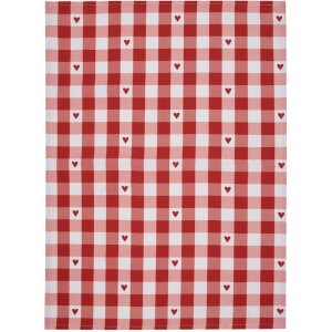 Clayre & Eef LVT42-2 Torchon de cuisine rouge blanc à carreaux avec cœurs 50x70 cm