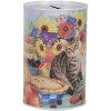 Clayre & Eef 6BL0170 Tirelire motif chat Ø 8x13 cm style campagne