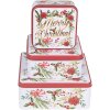 Clayre & Eef 6BL0175 Ensemble de 3 boîtes en métal Design Noël Blanc Rouge