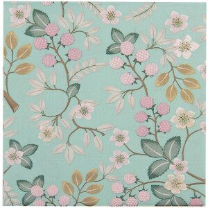 Clayre & Eef 73071 Serviettes en papier vert floral...