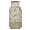 Clayre & Eef 6CE1929L Vase Céramique Vert Ø 15x32 cm style rustique