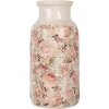 Clayre & Eef Vase 6CE1930L Beige Rose Ø 15x32 cm Céramique Décor rose